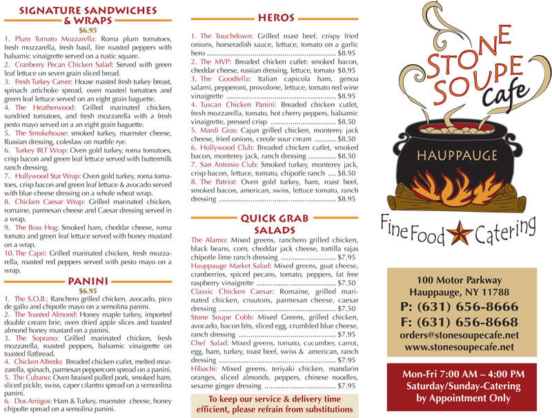 Menu Stone Soupe Cafe